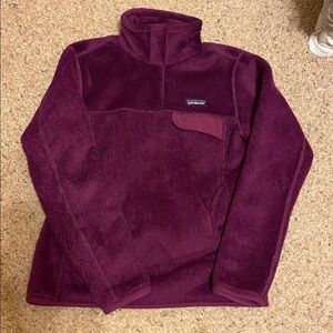 Patagonia Snap Pullover Soft Fleece Maroon Jacket Women's Medium Outdoors